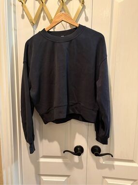 lululemon athletica Navy Cropped Crewneck Sweatshirt